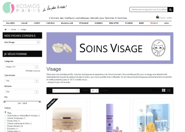 Profitez de l'offre de rentrée de Kosmos Paris, vente en ligne de cosmétiques bio